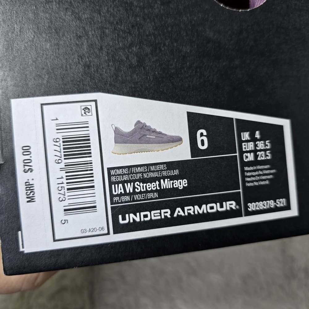 Under Armour Street Mirage Shoes Women's Size 6 Purple Suede Traction Utility - Picture 12 of 12